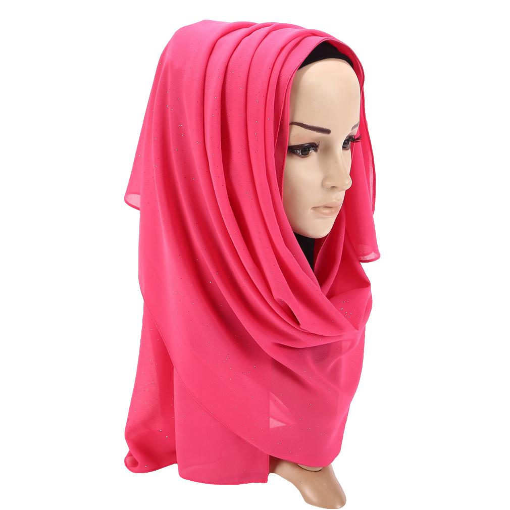 Women's Chiffon Shawl, Glitter Gold Powder Scarf, Chiffon Hijab for Party/Beach