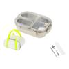 Lunch Bentos Container with Clear Lid, 800Ml Stainless Steel 3 Compartment Box for Meals, Snacks, and School