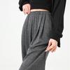 Schwarze, graue Hose für Damen, weich, klebrig, hohe Taille, gerade, lange Hose, hängendes Gefühl, lockere, lässige Hose mit weitem Bein