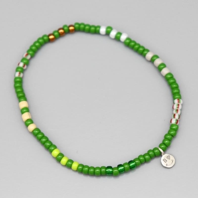 BONBEAU Solid and Pattern Color Mix Layered Bracelet Smile Mini Charm Color Mix Layered Bracelet