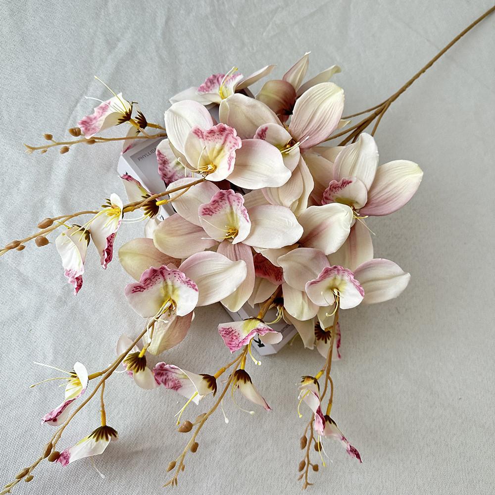 Artificial Orchid Decor Wedding Hall With Silk Fabric For Home And Event Decor