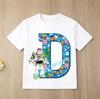 New Toy Story Alphabet A-Z Children's Pure Cotton Short-Sleeved Cartoon Printed Boys' Sportswear Casual Shirt Summer T-Shirt