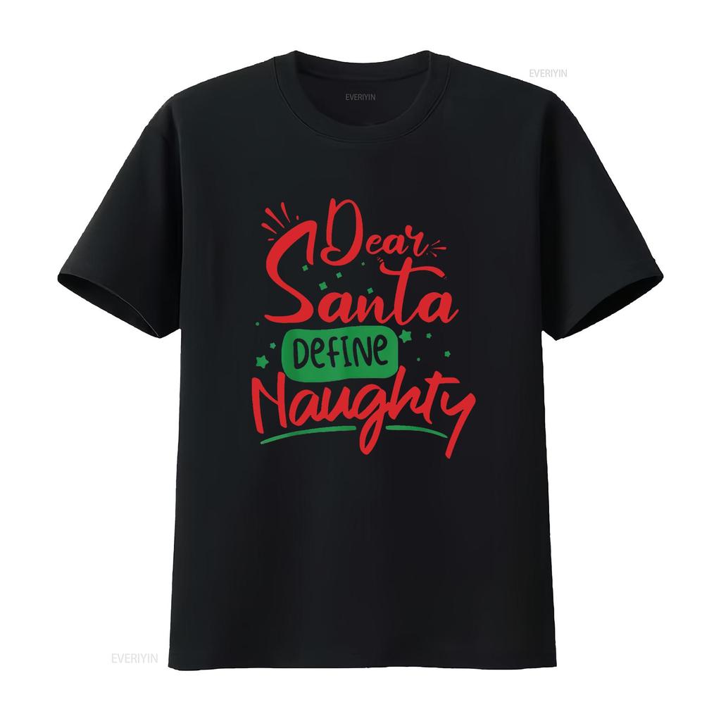Womens Dear Santa Define Naughty T Shirt Funny Christmas Matching Black Medium Vintage Washed Soft Comfortable Graphic