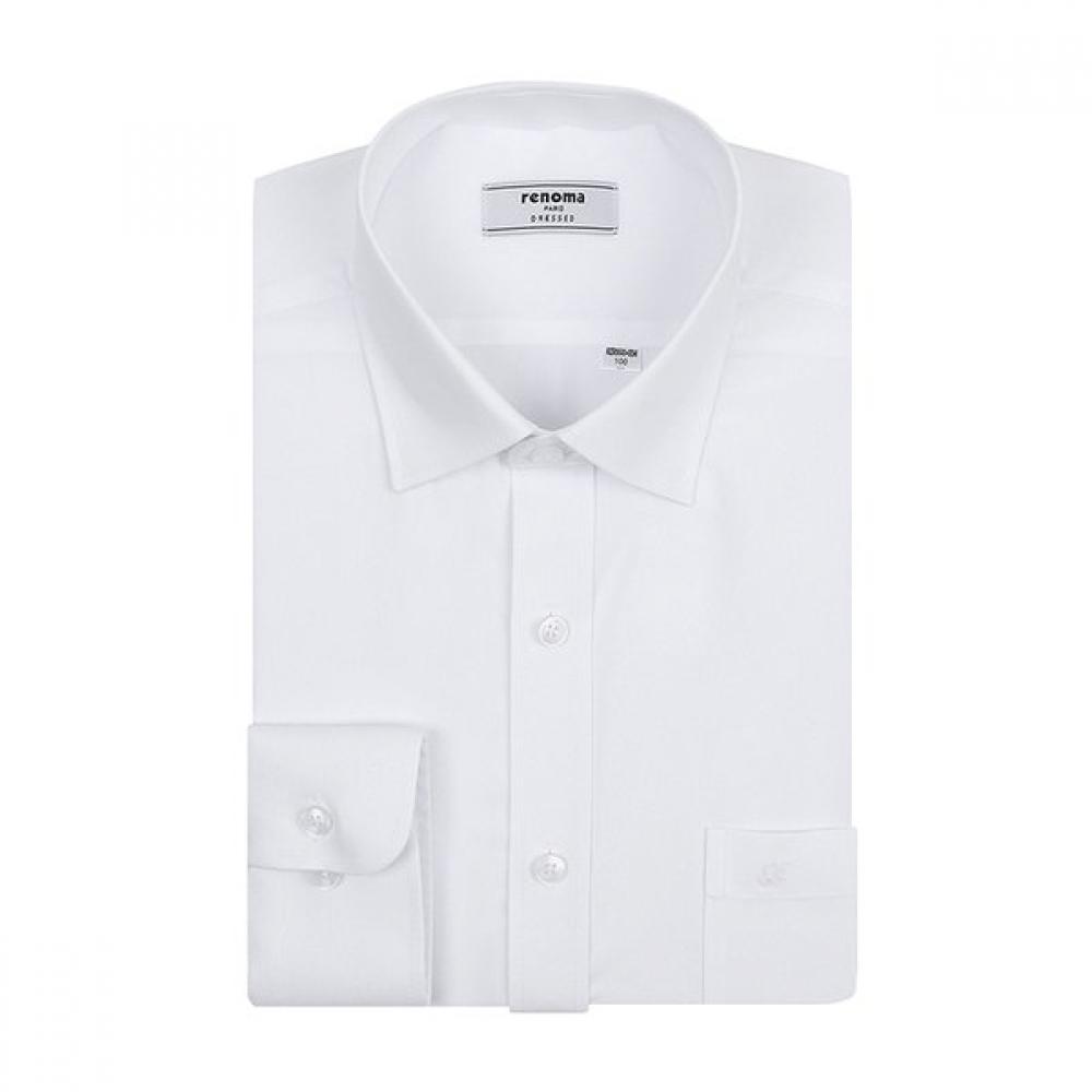RENOMA Однотонная твиловая рубашка с длинным рукавом Rzrsg0004 Wh 100