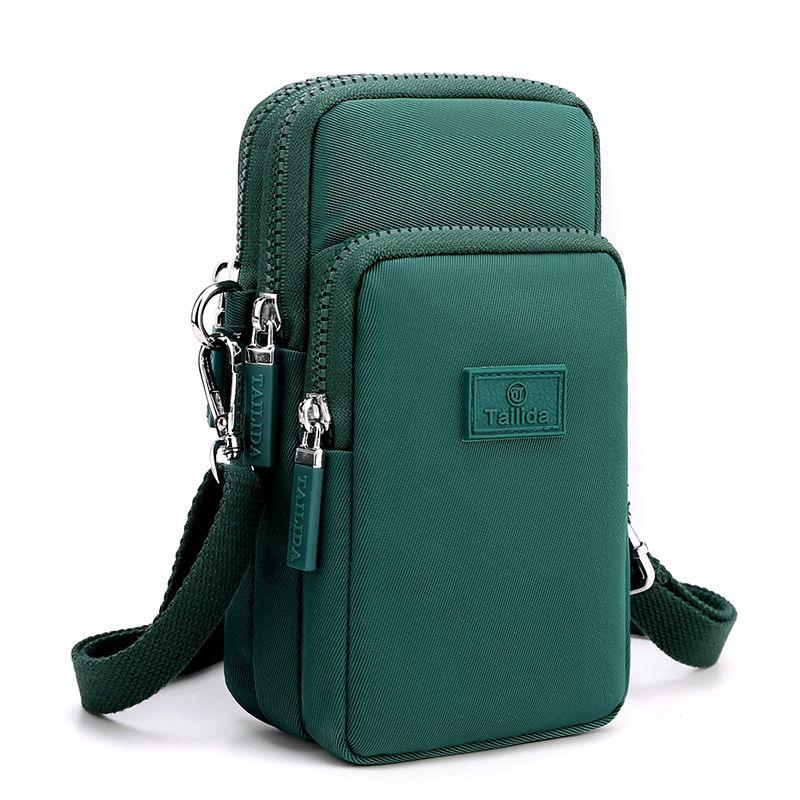 

Мини-сумка из ткани через плечо, холтер, вертикальная сумка для мобильного телефона Dark green