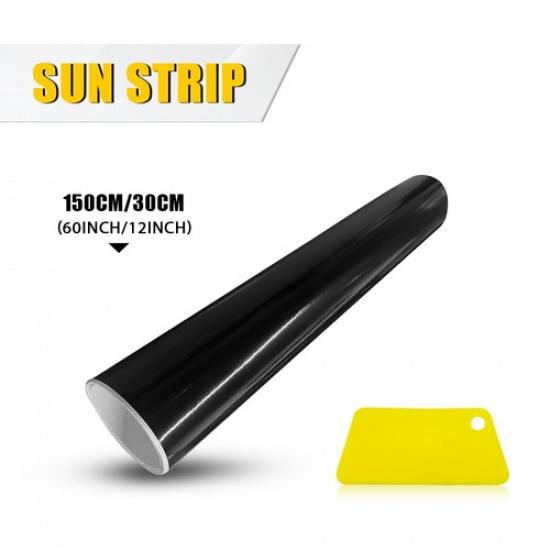 

Windshield Shade Sun Visor Strip Tint Film Vinyl Sticker Black Decal 60 x12