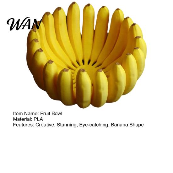 Fruit And Snack Tray 3D Printed Banana Shape Bowl Funny Decorative Plate Holder Desktop Key for Home Kitchen Dining Room Decor Eye-catching Display