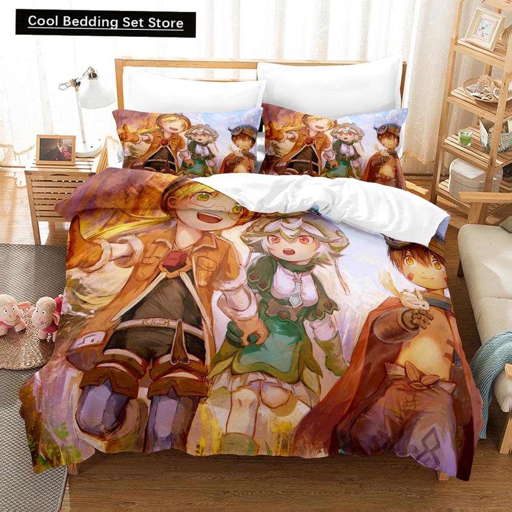 

3D Аниме Сделано в Бездне Постельные комплекты Набор пододеяльника с наволочкой Двуспальный Полный Королевский Постельное белье Для домашнего текстиля EU single(135x200cm)