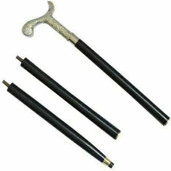 Antique Style Silver Brass Vintage Designer Handle Walking Wooden Stick Cane New