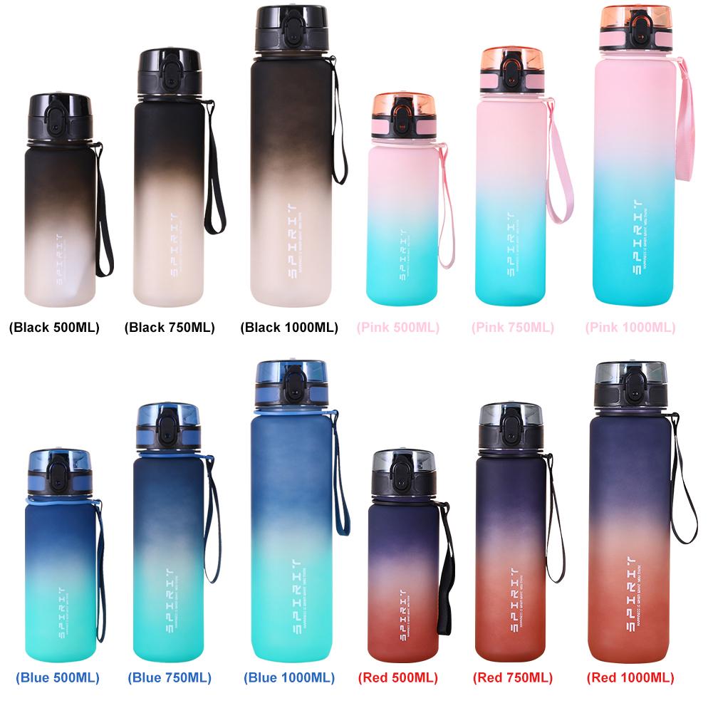 Fitness Sports Water Bottle Frosted Water Bottle Leakproof Large Capacity Reusable Water Bottles for Fitness Gym Outdoor Sports