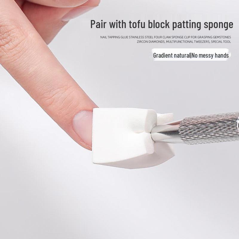 

Многофункциональный пинцет из нержавеющей стали для нейл-арта с губкой-клипсой и захватом для драгоценных камней