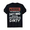 European Sizes Men'S Funny Warning: Dirty Mind & Heart Graphic T-Shirt - Humorous Caution Sign Design with Text, Round Neck Short Sleeve Casual