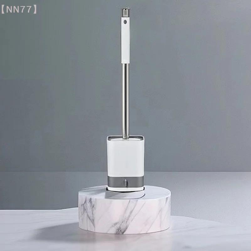 Long Handle Plastic Toilet Brush with Drain Base – Drill-Free Wall-Mounted WC Cleaning Brush, Bathroom Accessories