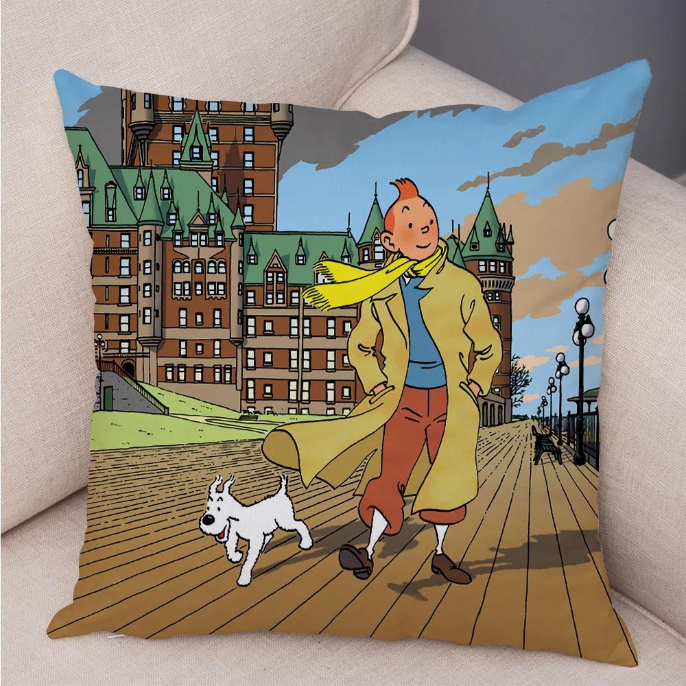 Federa Cuscino con Stampa Carlino Cartone Animato per Camera Bambini Casa Auto Divano Decorazione Adorabile Cane Animale Federa Cuscino Copricuscino Peluche 45x45cm