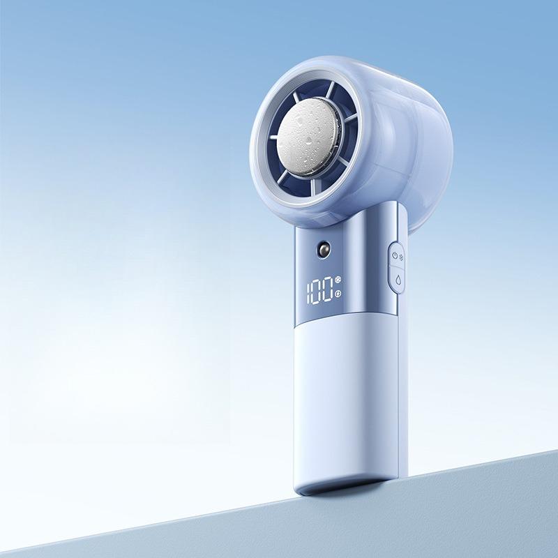 Portable Mist Handheld Fan TEC Cooling USB Rechargeable Mini Fan LED Digital Display 100 Speed Levels