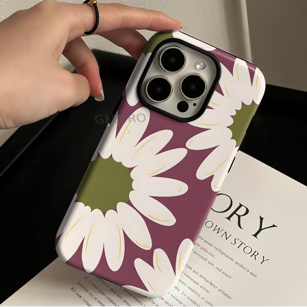 Simple Flower Magnetic Film 2-in-1 Apple 17promax Mobile Phone Case 16 Protective Case Muse Premium Case