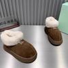 Thick-soled fur integrated 2025 new autumn and winter plush thickened fluff shoes soft-soled warm snow boots women's shoes