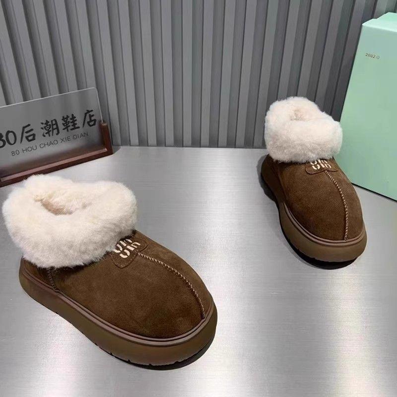 Thick-soled fur integrated 2025 new autumn and winter plush thickened fluff shoes soft-soled warm snow boots women's shoes