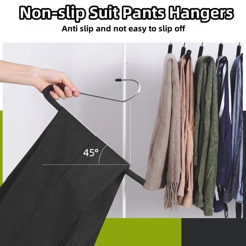 10/20pcs Z-Shaped Pants Hangers Durable Metal Clothes Rack Non-Slip Multipurpose Wardrobe Hanger for Skirts Jeans Home Organizer