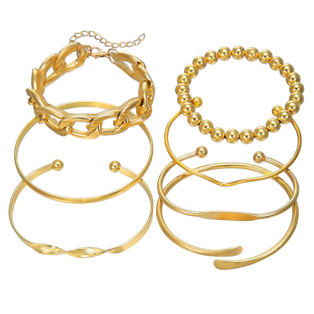 Geometric Alloy Chain Bracelets Set For Women With Electroplated Finish Perfect For Travel Gift