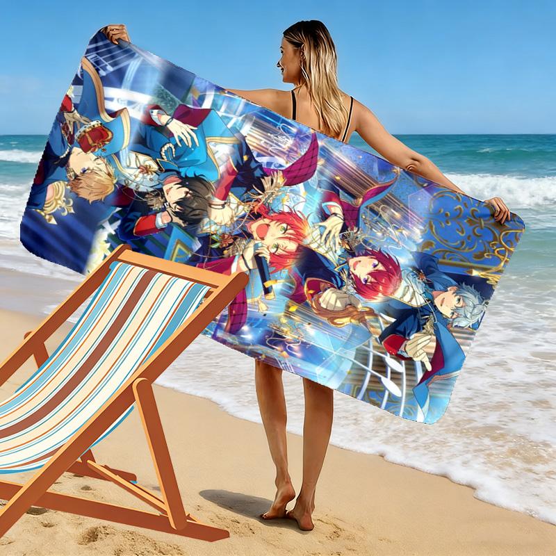 Ensemble Stars Print Beach Towel, Large Soft Quick Dry Towel for Beach Camping Swimming