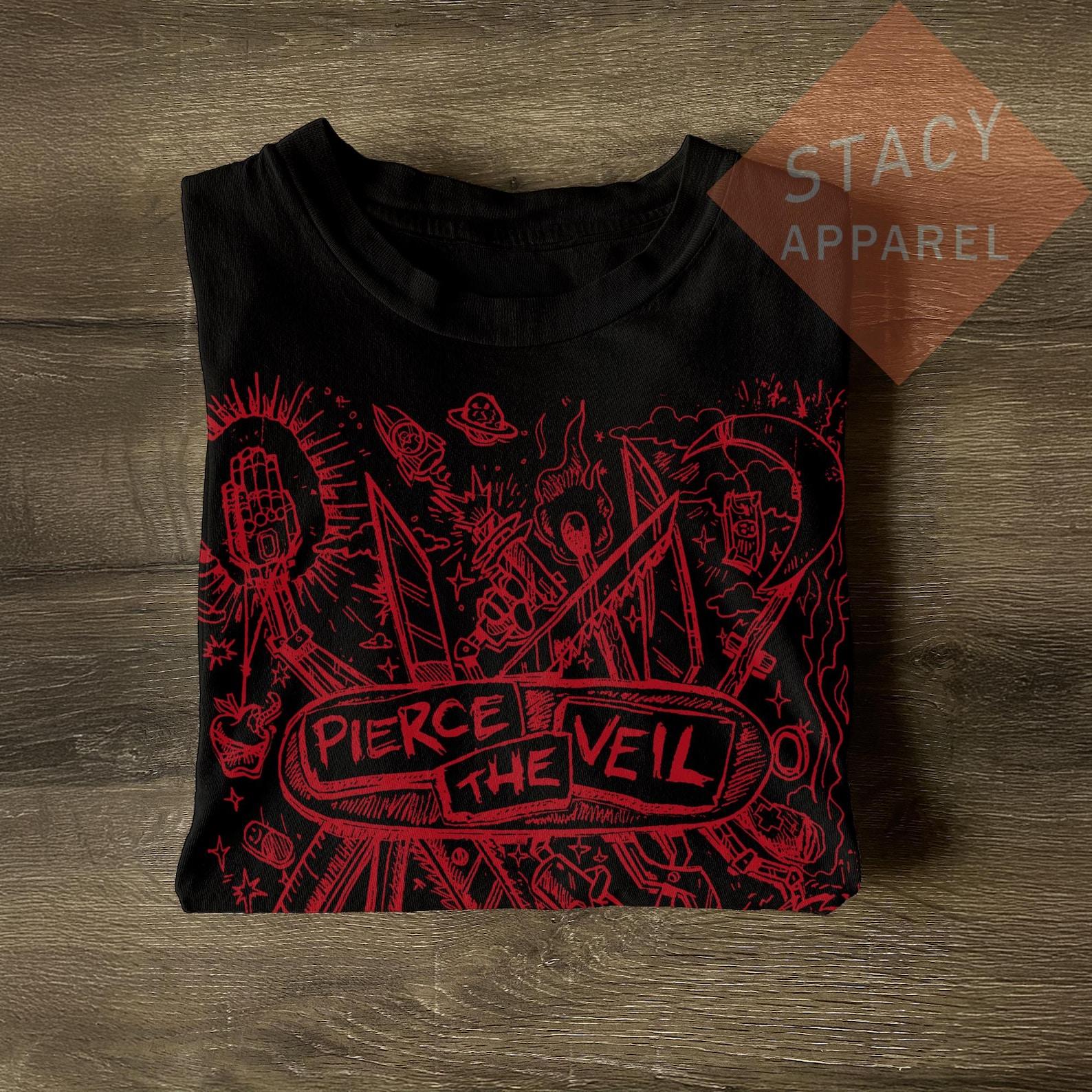 Limited Pierce the Veil Heavy Cotton T-shirt - PTV Band Misadventures Custom Unisex Tee 2XL