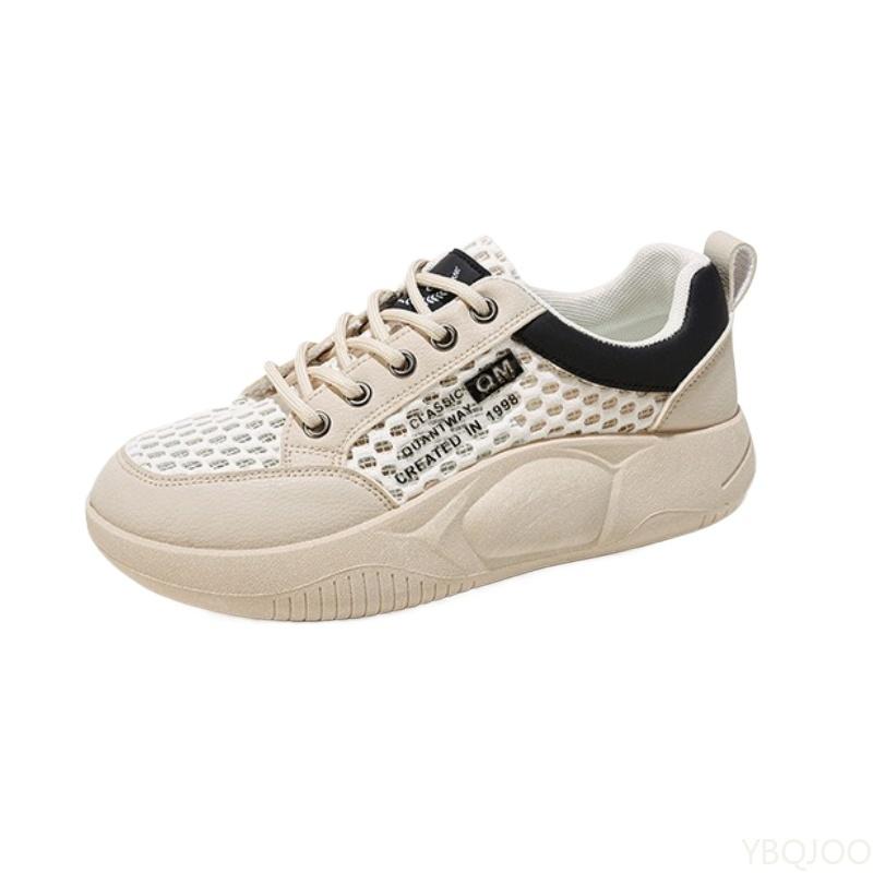 Fashion Summer Women's Shoes New White Shoes Simple Comfortable for Female Students Mesh Breathable Height Increasing Casual Board Shoes