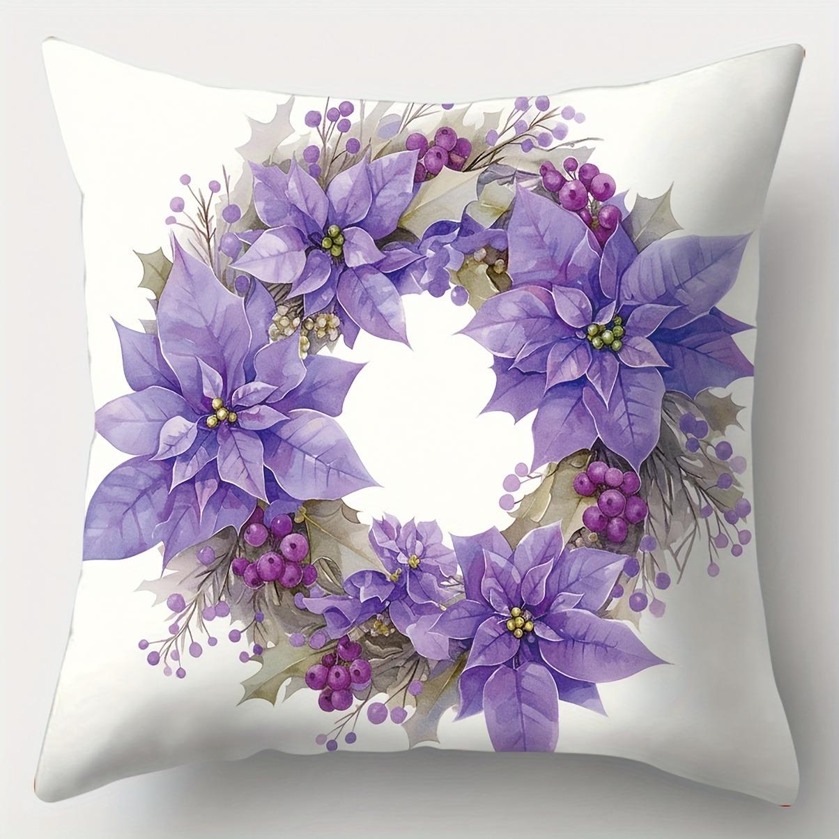 

Рождественское украшение наволочка подарок Фиолетовый Санта-Клаус Снеговик наволочка гостиная диван подушка люкс комната украшение дома 45x45cm