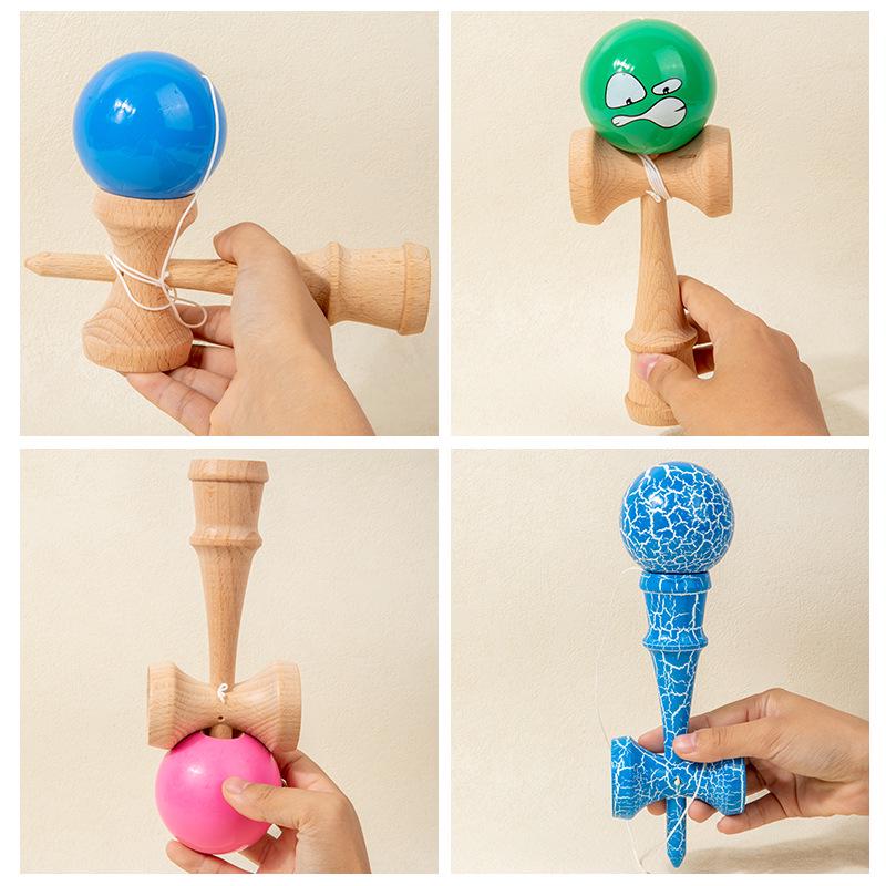 Kendama Wooden Skill Ball Educational Toy for Early Learning and Parent-Child Play