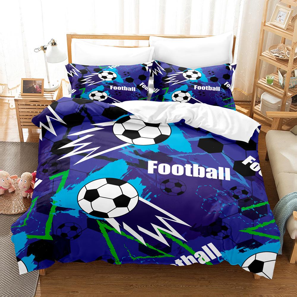 3d Digital Printing Football Three-piece Quilt Cover Set