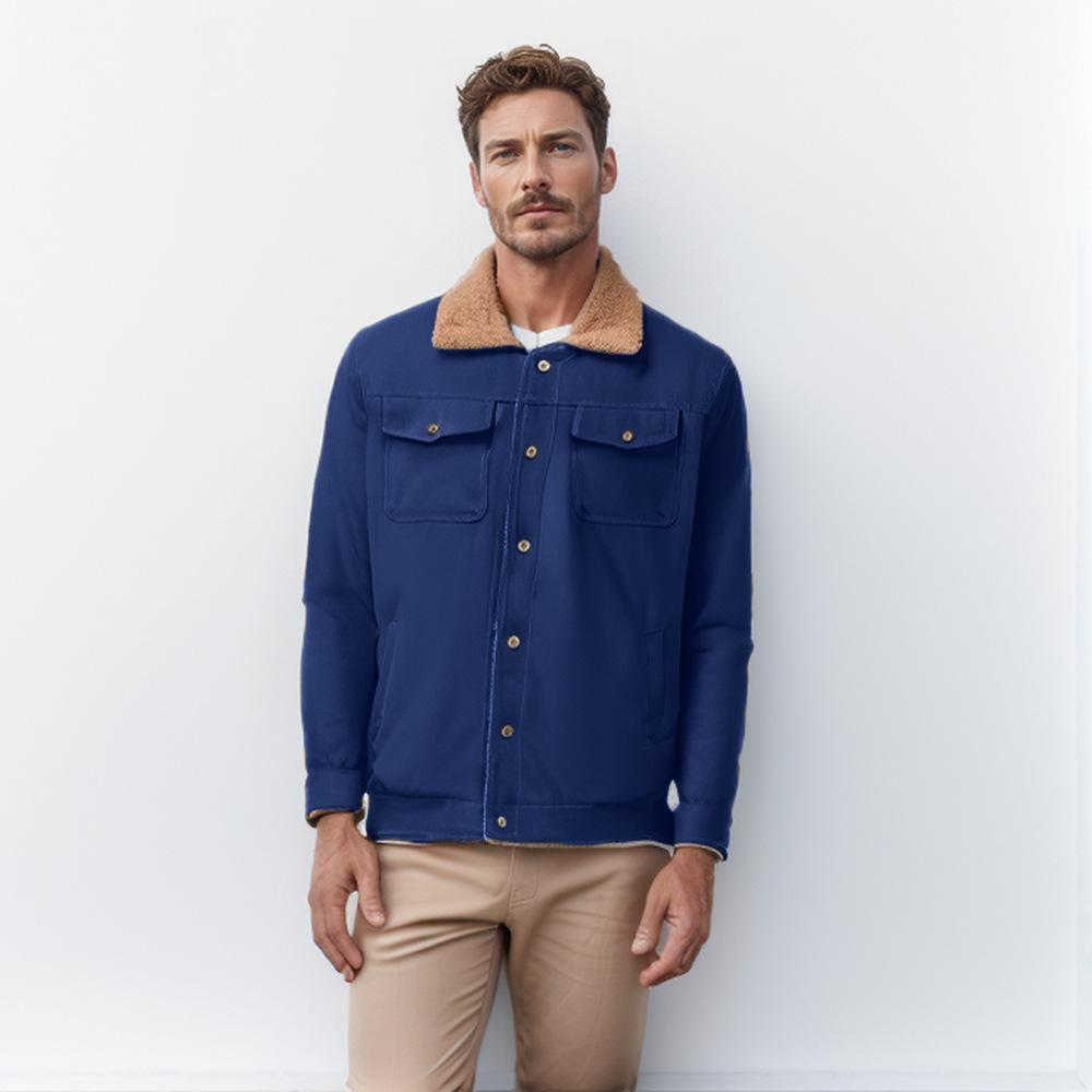 Autumn and Winter Men's Jacket Fleece Cotton Casual Jacket Men's Jacket