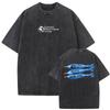 T-shirt Vintage Lavata Gruppo Osservazioni Avanzate Stampa Double Face Uomo Donna Moda Retro T-shirt Oversize Streetwear Maschile