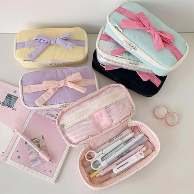 Strikje Koreaanse Stijl Etui Zoete Kant Strik Etui Cartoon Strik Kantoorbenodigdheden Tas Kinderen