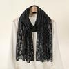 Solid Color Lace Scarf Elegant Headwraps Versatile Hijab Shawls  Women Wear