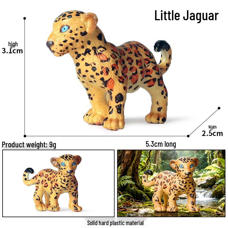 Kids' Wild Animal Model Toys: Leopard, Cheetah, Jaguar, Black Panther, Snow Leopard Figurines.