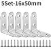 90 Degree L Joint Brackets Stainless Steel Angle Connectors Corner Brace Furniture Wood Shelf Door Cabinet Fastener with Screws