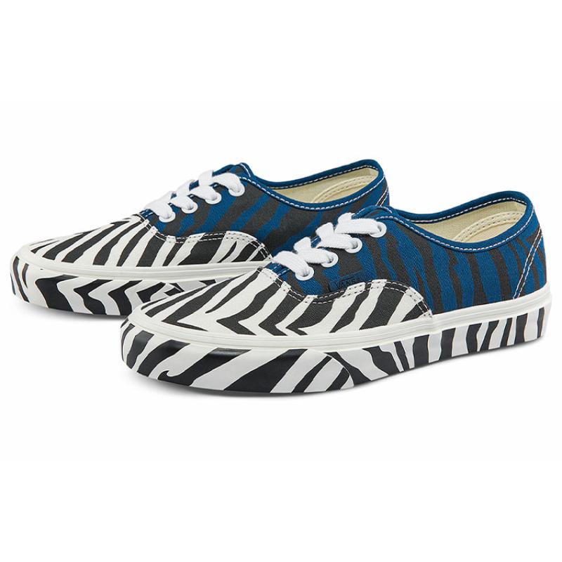 Vans Unisex Authentic Animal Low Top Sneakers White/Black/Blue Vans VN0A5KRDASQ