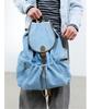 Sand Sound (Unisex) Denim Flap Backpack Sky Blue