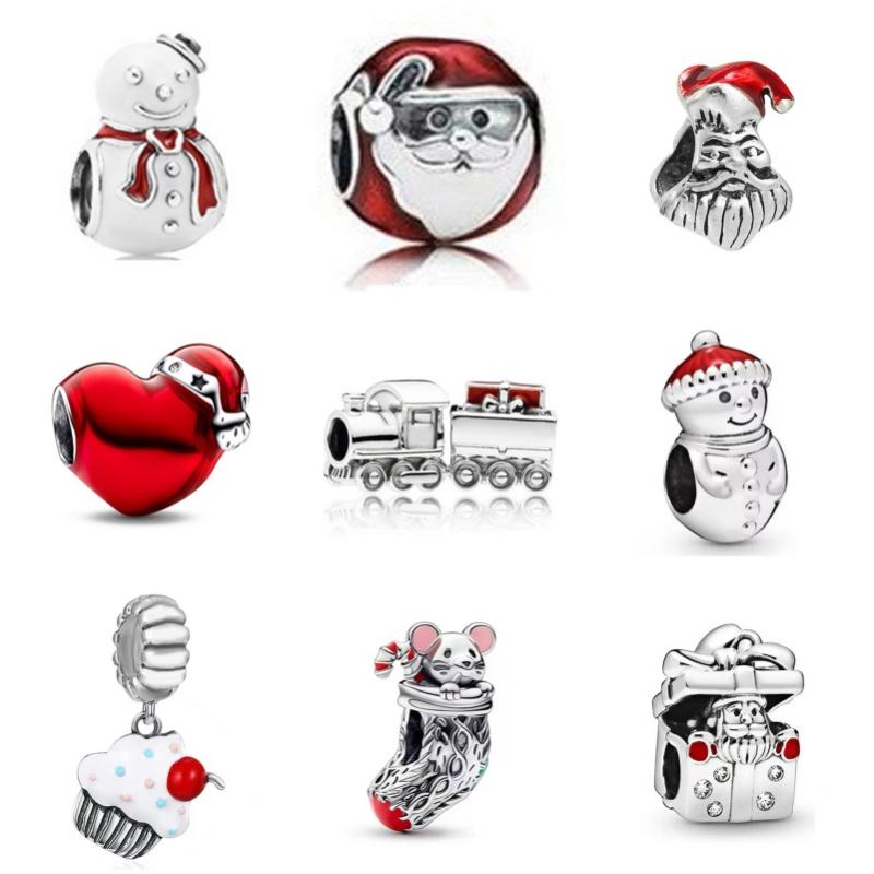 Christmas Series Alloy Santa Claus Beads For DIY pulsera Bracelet necklace accessories Women Fine Jewelry Gifts