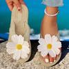 Fashion Summer Flower Decor Beach Flip Flops Women Clip Toe Straw Rope Weave Flat Sandals Woman 2025 Summer Non Slip Platform Slippers