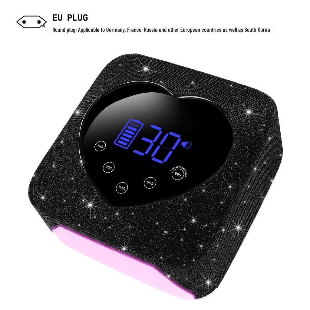 Rechargeable Wireless Nail Art UV/LED Lamp with Rhinestone Design