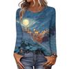 Long Sleeve Shirts For Women Cute Print Graphic Tees Blouses Casual Plus Size Basic Tops Pullover