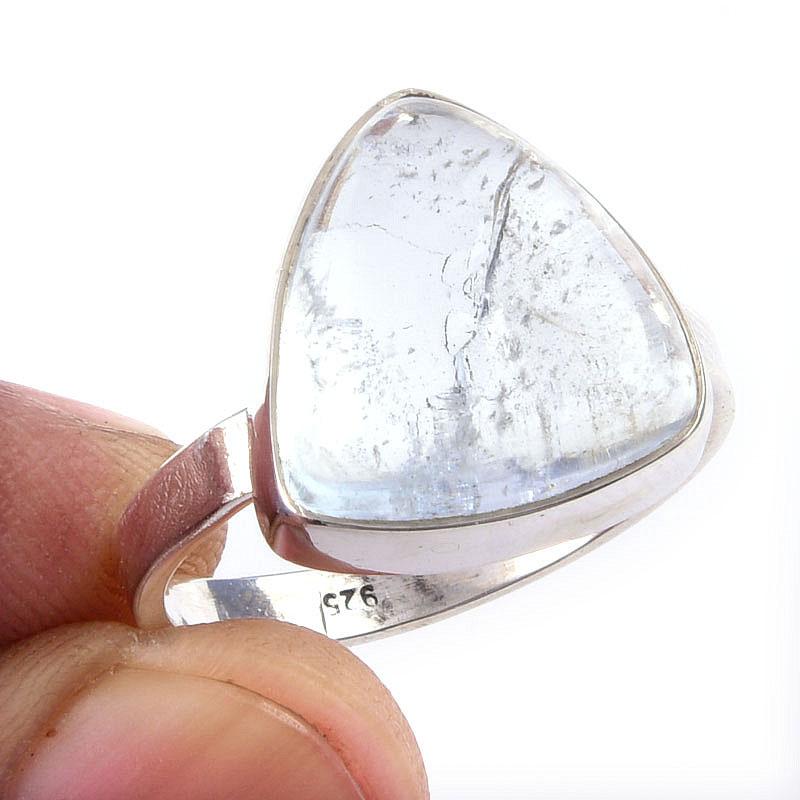 

Natural Aquamarine Gemstone Handmade 925 Solid Sterling Silver Ring Size 10 y7b07