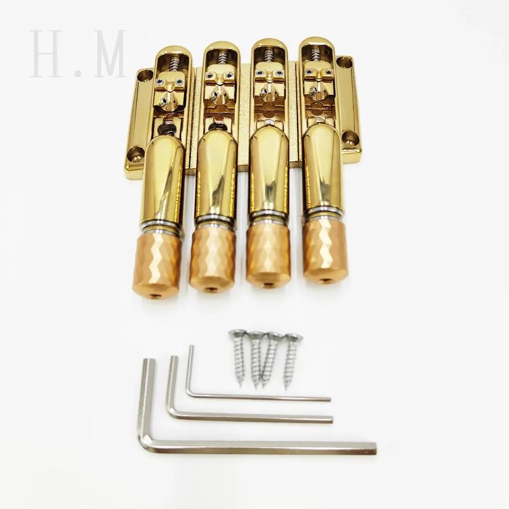 High quality 4-string bass bridge without head, copper string holder