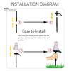 Eco Friendly Solar Garden Decor Cat Light, Waterproof Pathway Outdoor Warm White Path Lights LED Lamp for Patio Yard Lawn Decoration
