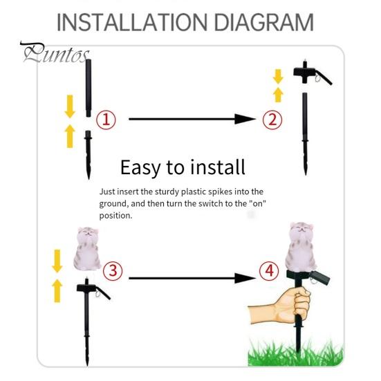 Eco Friendly Solar Garden Decor Cat Light, Waterproof Pathway Outdoor Warm White Path Lights LED Lamp for Patio Yard Lawn Decoration