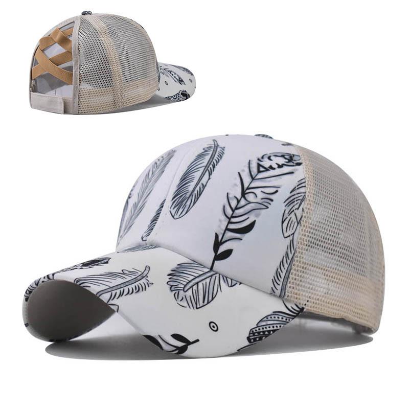 Summer Ladies Casual Ponytails Trucker Cap Breathable Sports Baseball Cap for Women Outdoor Fishing Hiking Runing Cycling Hats