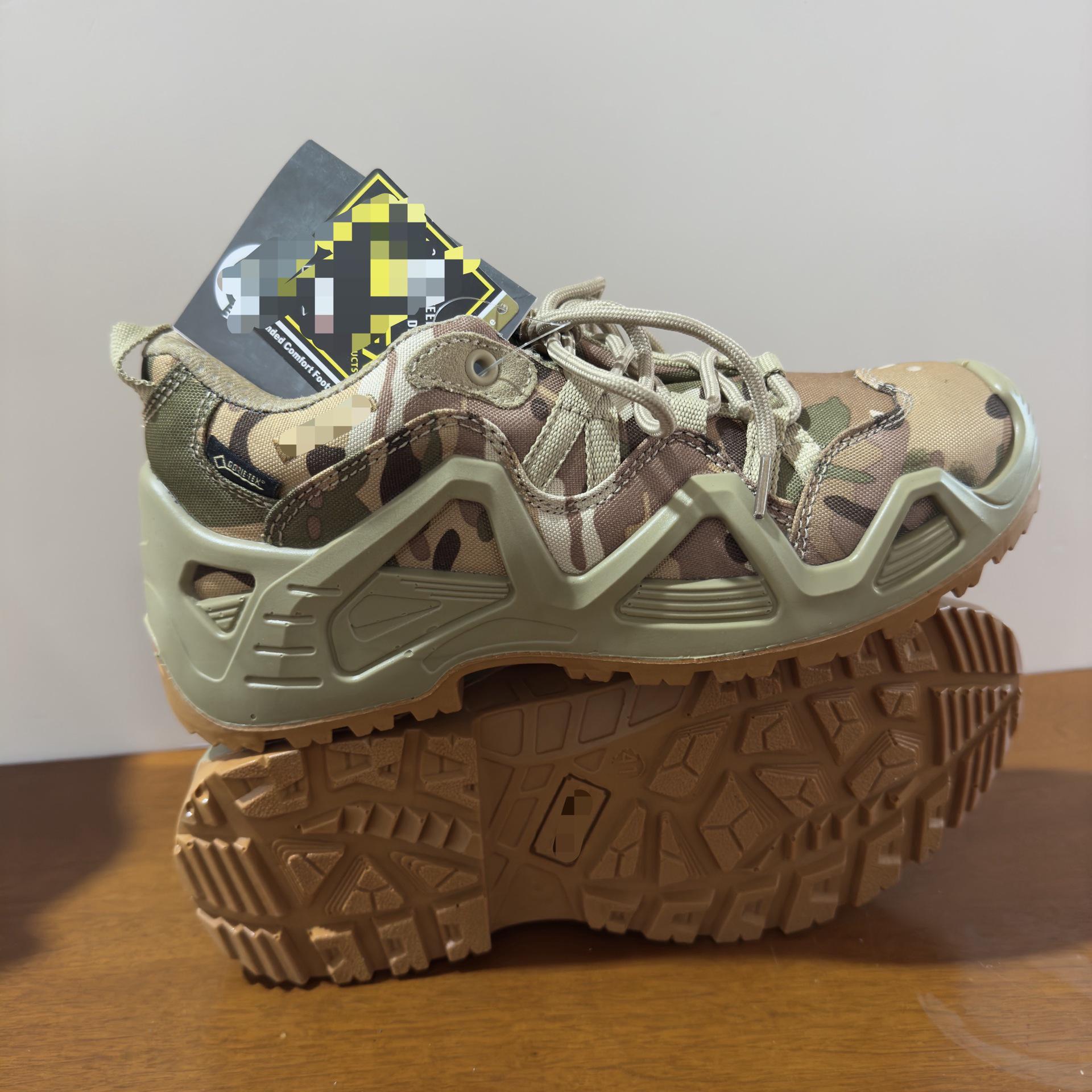 Men s Waterproof Non-slip Tactical Cowhide Hiking Boots with Protective Rubber Outsole