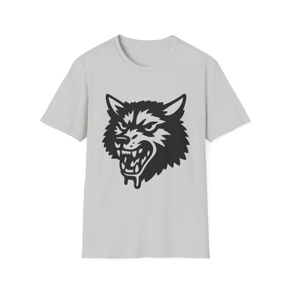 Unisex Softstyle Savage Wolf T-Shirt – Gothic Horror and Metalcore Rage