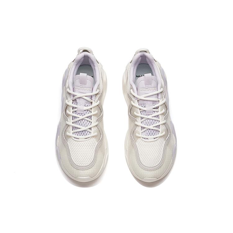 Anta Casual Shoes Women's Low Top Ivory White/Shade 1 Gray/Misty Purple 122128841-4